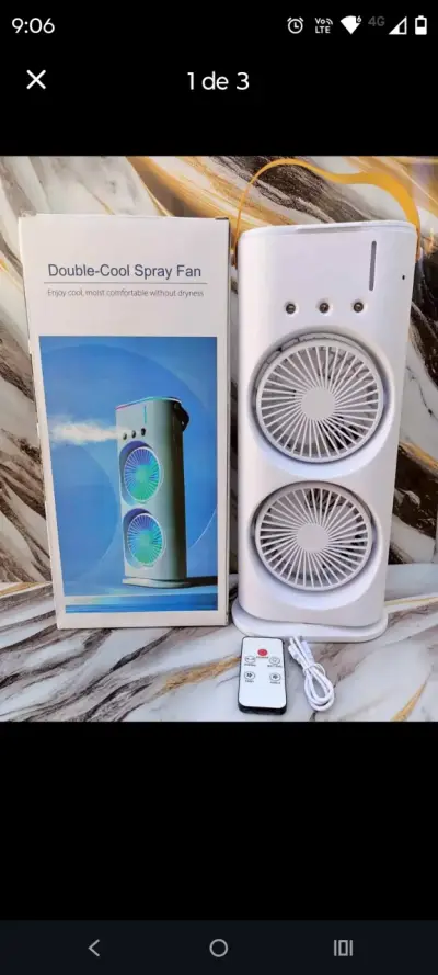 Ventilador doble con spray y control remoto - miniatura 1