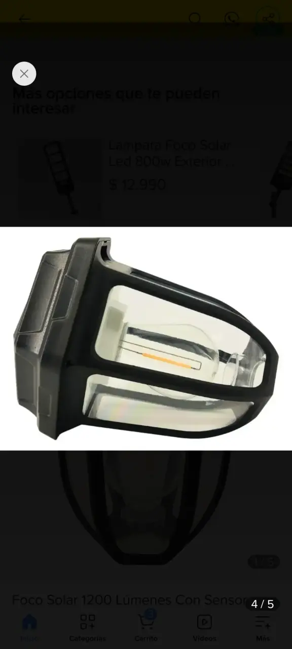 Lámpara solar LED con sensor de movimiento