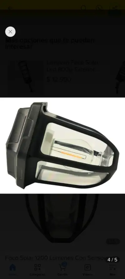 Lámpara solar LED con sensor de movimiento - miniatura 1