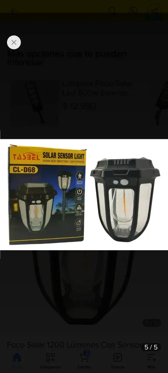 Lámpara solar LED con sensor de movimiento - 2