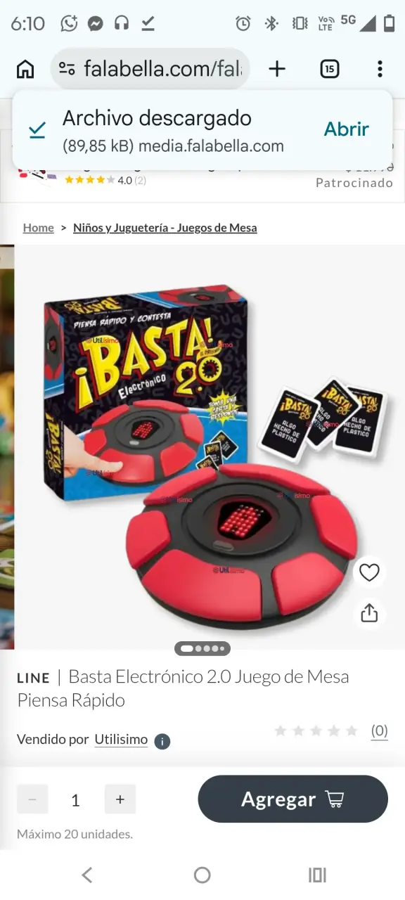 Juego de Mesa Basta Electrónico 2.0 Utilísimo - 2