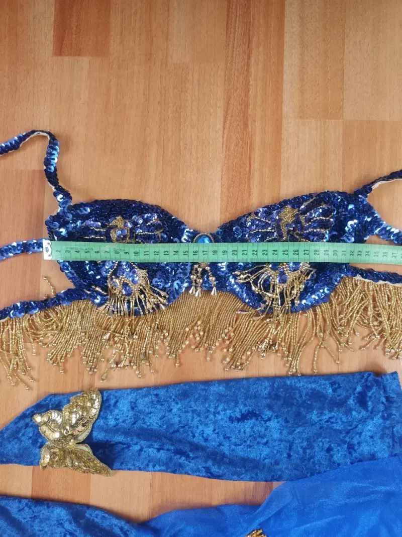Conjunto de Danza Árabe Azul con Lentejuelas M - 3