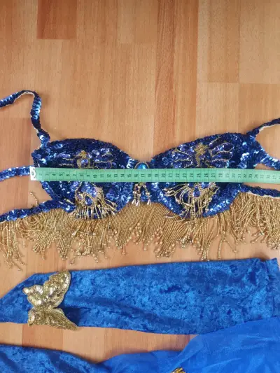 Conjunto de Danza Árabe Azul con Lentejuelas M - miniatura 3