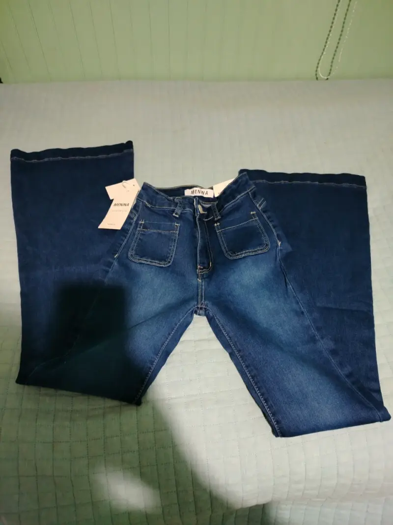 Jeans acampanados azul oscuro para mujer - 3