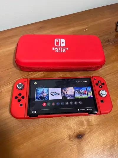 Consola Nintendo Switch OLED roja con estuche - miniatura 4