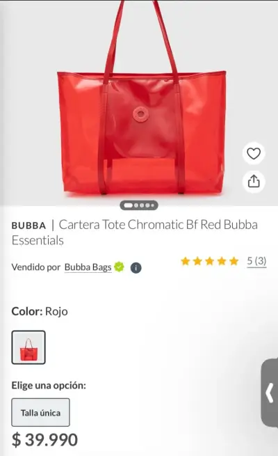 Cartera Tote Rojo Bubba Essentials - miniatura 1
