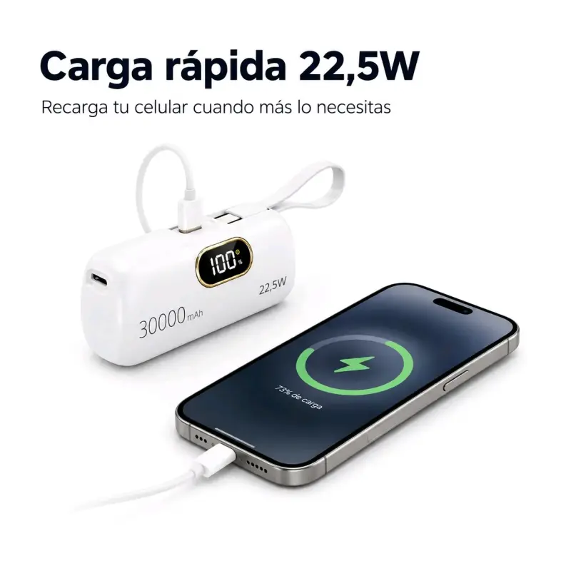Powerbank 30000 mAh con carga rápida 22,5W - 3