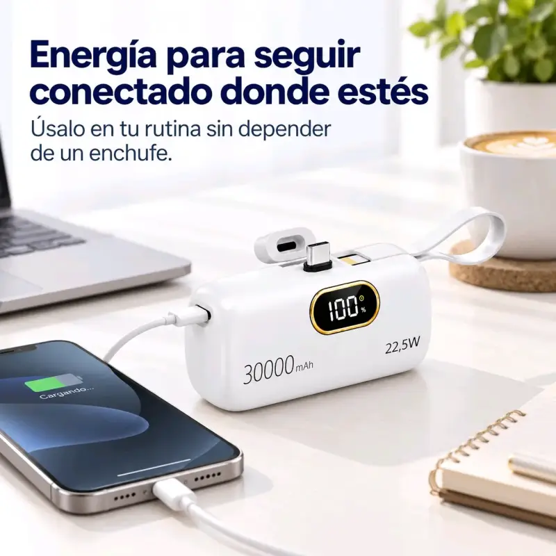Powerbank 30000 mAh con carga rápida 22,5W - 4