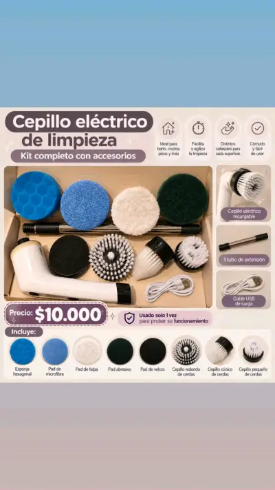 Cepillo eléctrico de limpieza con accesorios - miniatura 1