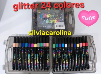 Marcadores Glitter 24 Colores - miniatura 3
