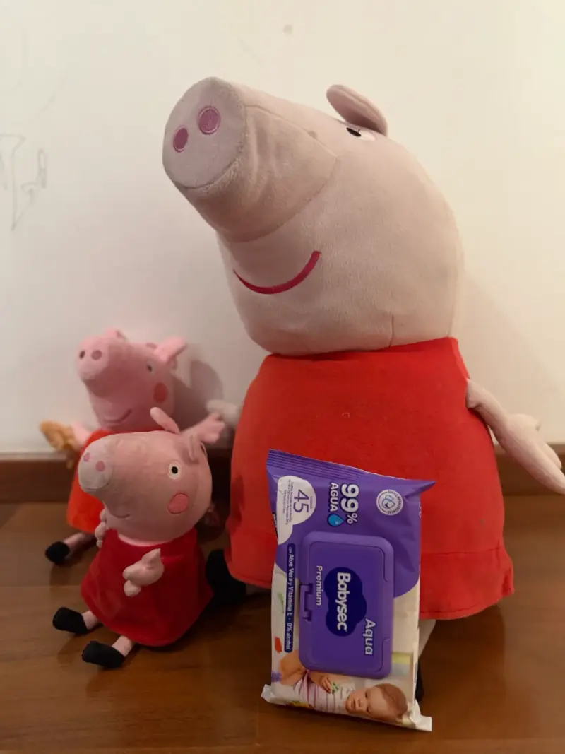 Set de peluches Peppa Pig en vestido rojo - 4