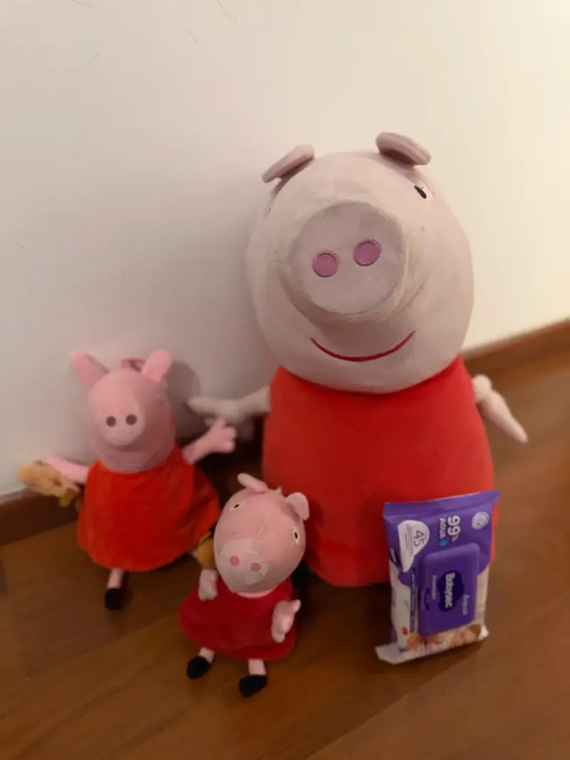 Set de peluches Peppa Pig en vestido rojo - 5