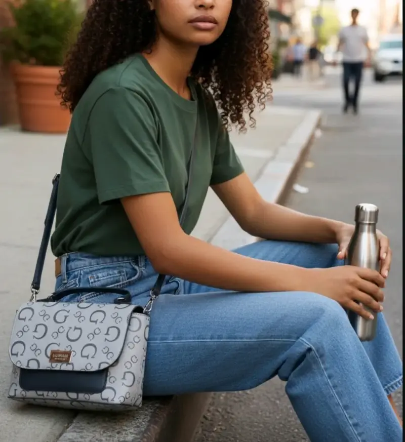 Cartera Guess con diseño monograma gris - 4