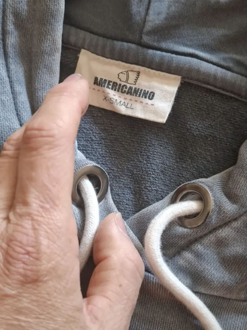 Polerón capucha gris unisex Americanino Talla XS - 4