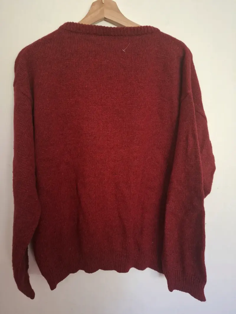 Suéter burdeo cuello en V Fake Lacoste Talla Única - 3