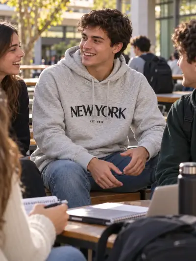 Polerón blanco con capucha H&M Talla M - miniatura 1
