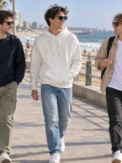 Polerón blanco con capucha unisex H&M Talla M - miniatura 1