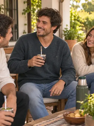Suéter de lana azul paquete vela para hombre - miniatura 1