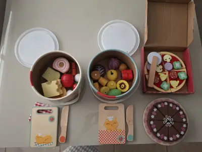 Set de juguetes de comida de madera para niños - miniatura 1