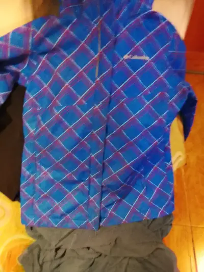 Chaqueta impermeable Columbia azul con capucha - miniatura 1