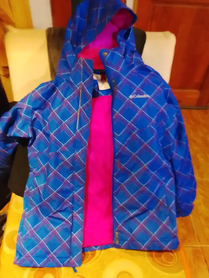 Chaqueta impermeable Columbia azul con capucha - 4