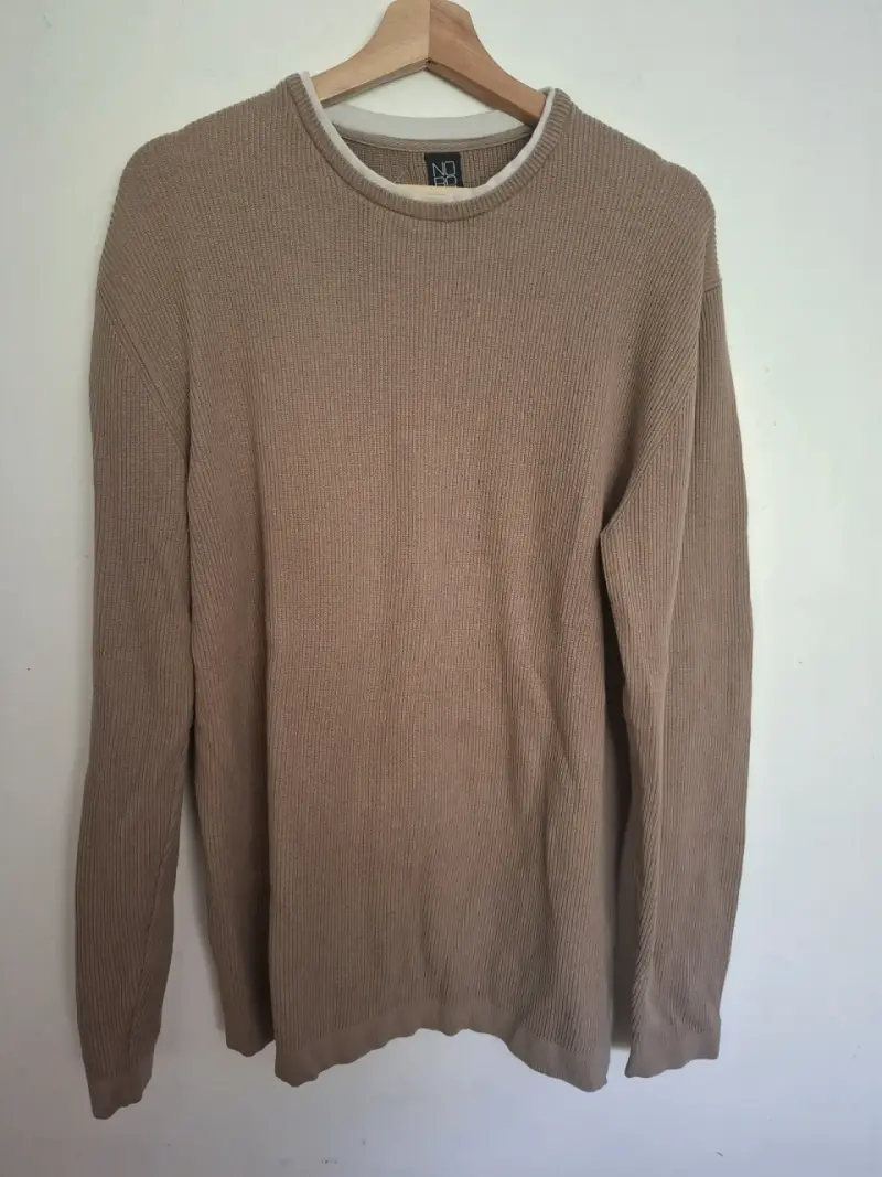 Suéter Beige de Lana para Hombre Talla M - 2