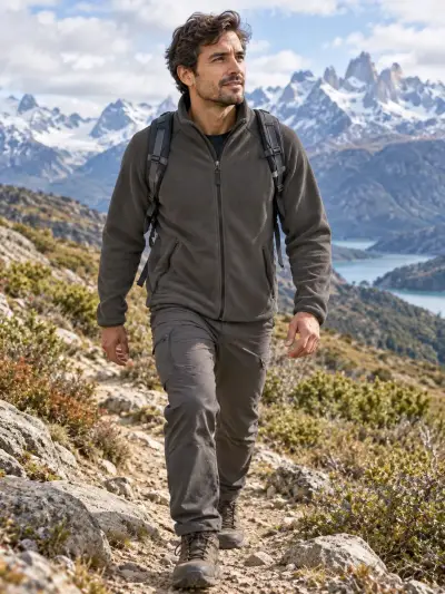 Chaqueta polar gris para hombre - miniatura 1