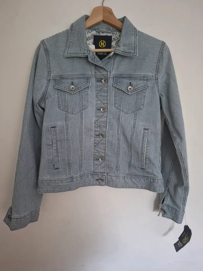 Chaqueta de mezclilla a rayas Nautica Talla S - 2
