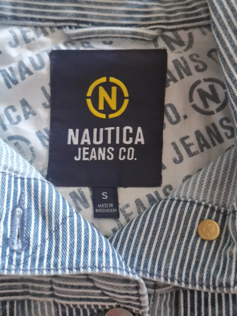 Chaqueta de mezclilla a rayas Nautica Talla S - 4