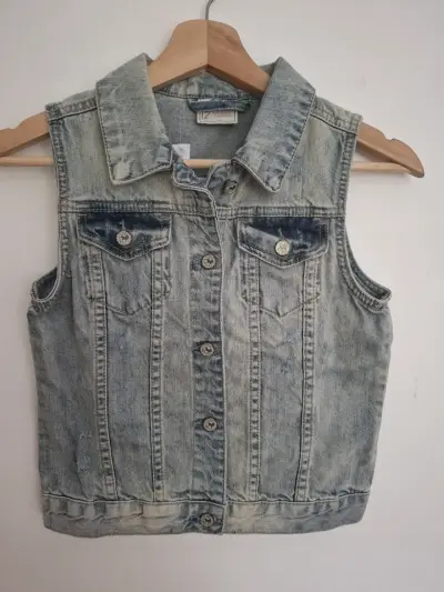 Chaqueta de mezclilla sin mangas niña Talla 12 - miniatura 3