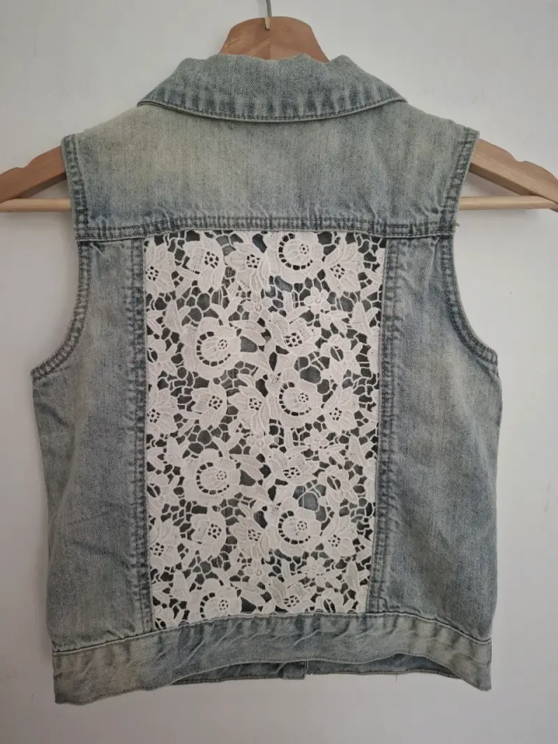 Chaqueta de mezclilla sin mangas niña Talla 12 - 4
