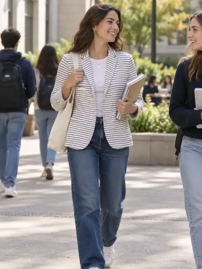 Blazer de rayas para mujer GAP Talla 38 - miniatura 1