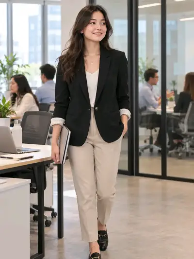 Blazer negro Zara Basic Talla M - miniatura 1