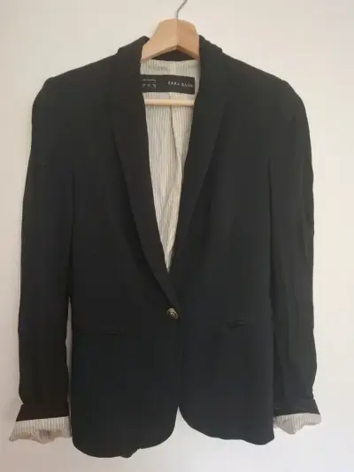 Blazer negro Zara Basic Talla M - miniatura 2