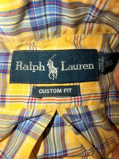 Camisa a cuadros amarilla Ralph Lauren Custom Fit - miniatura 2