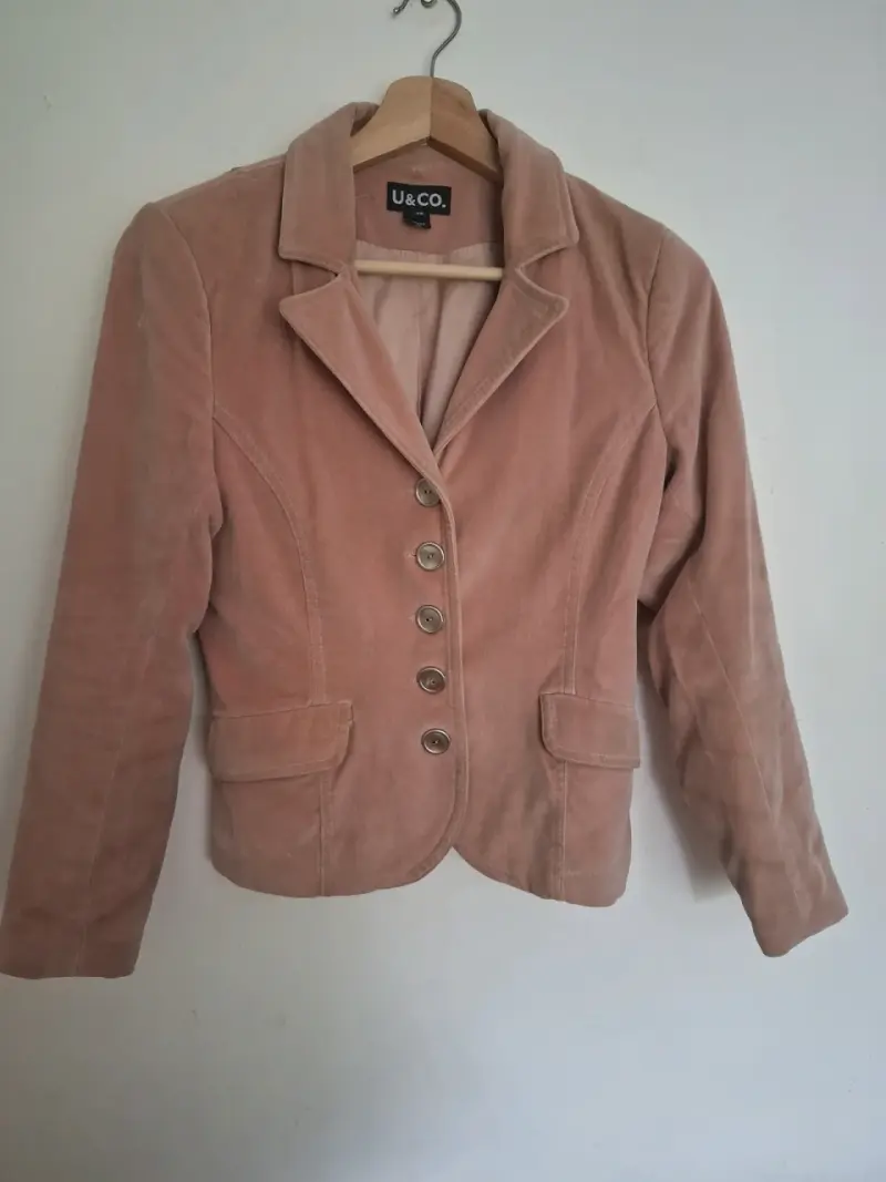 Chaqueta de terciopelo rosado U&Co Talla 42 - 2