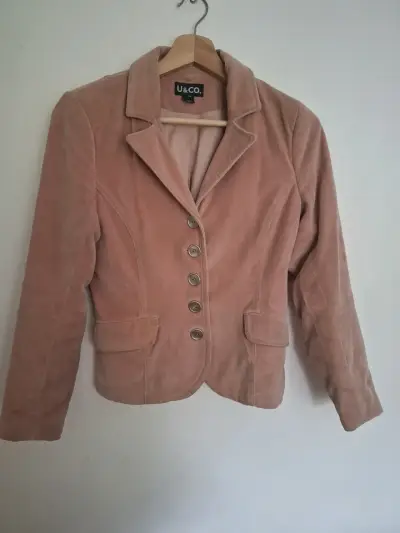 Chaqueta de terciopelo rosado U&Co Talla 42 - miniatura 2