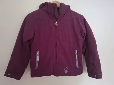 Chaqueta de invierno morada niña capucha Talla 12 - miniatura 2