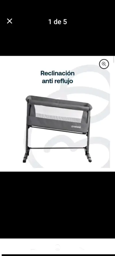 Cuna colecho reclinable Bebesit gris - miniatura 1