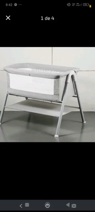 Cuna colecho reclinable Bebesit gris - miniatura 3