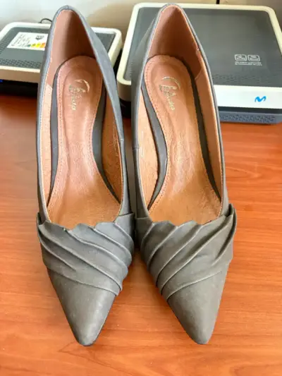 Zapatos de tacón gris Bario talla 38 - miniatura 2