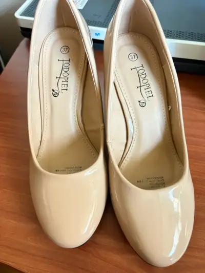 Zapatos de Tacón Beige Todopiel Talla 37 - miniatura 1