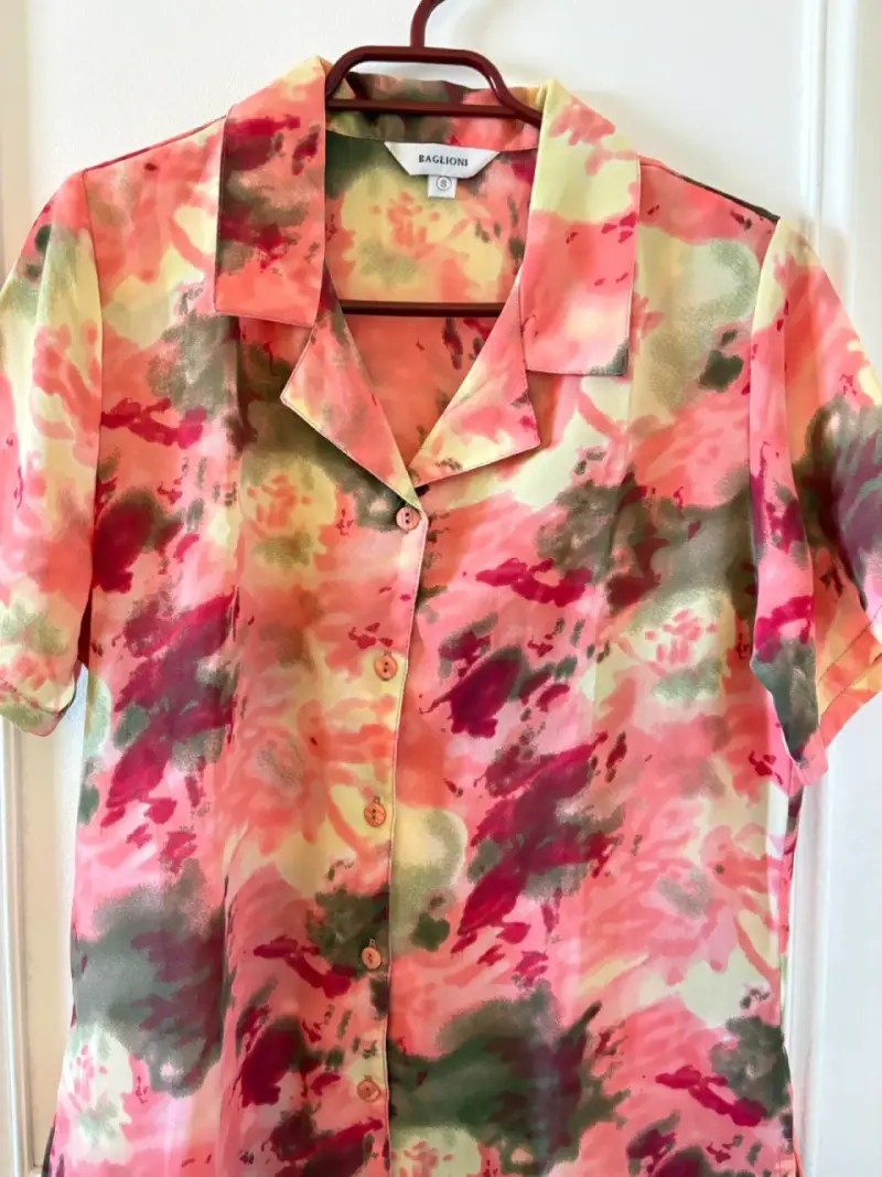 Blusa Baglioni de seda estampada floral . Talla S - 1