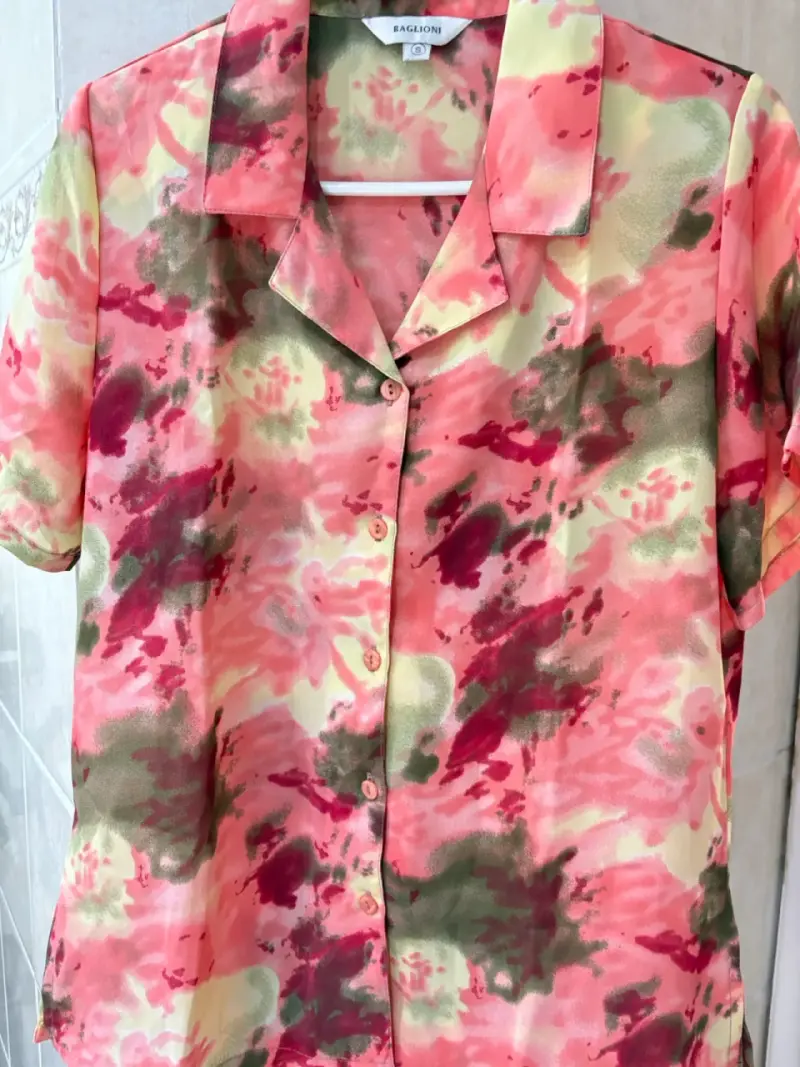 Blusa Baglioni de seda estampada floral . Talla S - 2