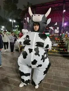 Disfraz inflable de vaca para adultos con ventilador - 1