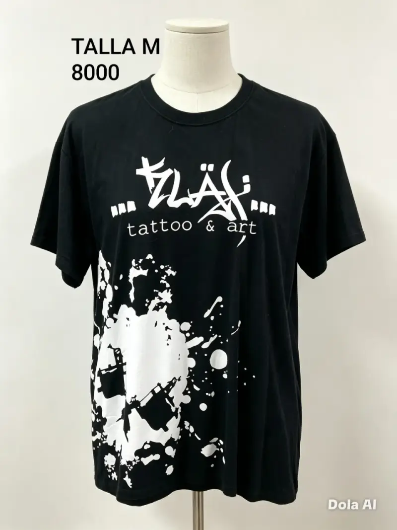 Polera Negra Flay Tattoo & Art Talla M