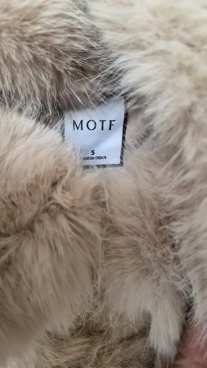 Abrigo de piel sintética beige MOTF talla S - 2