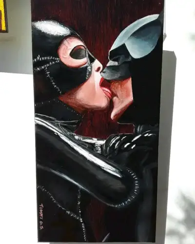 Cuadro de Batman y Catwoman (acrílica) - miniatura 3