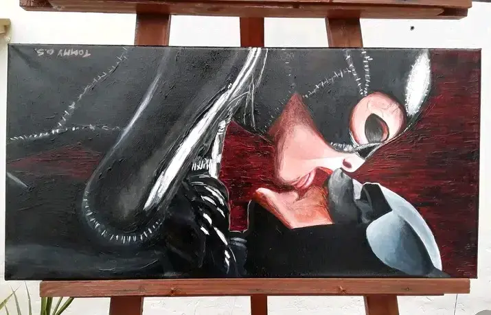 Cuadro de Batman y Catwoman (acrílica) - 4