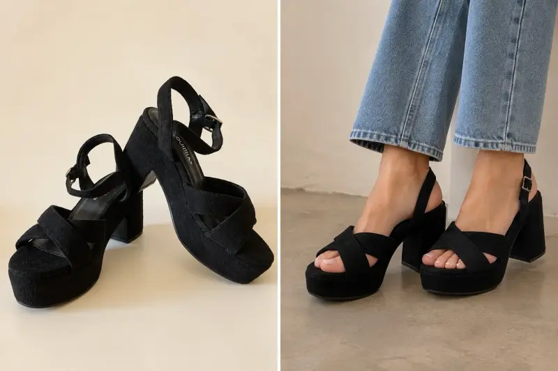 Sandalias de tacón alto negras
